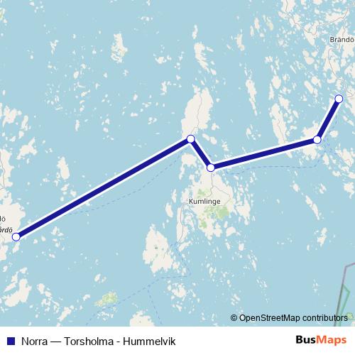 Norra ferry Line Map