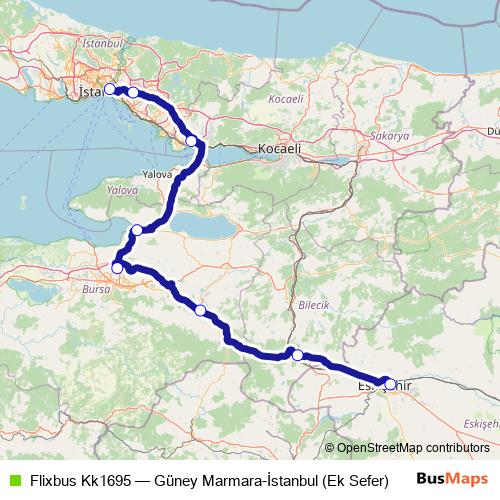 Flixbus Kk1695 bus Line Map