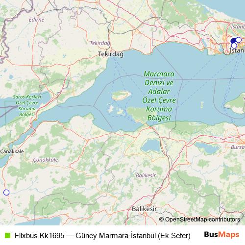 Flixbus Kk1695 bus Line Map