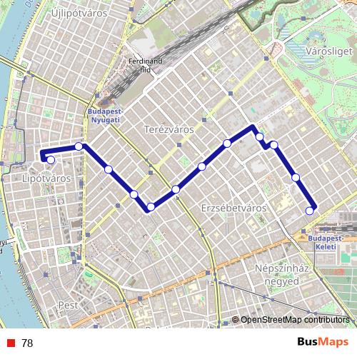 78 trolleybus Line Map