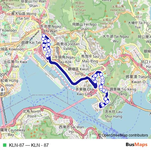 KLN-87 bus Line Map