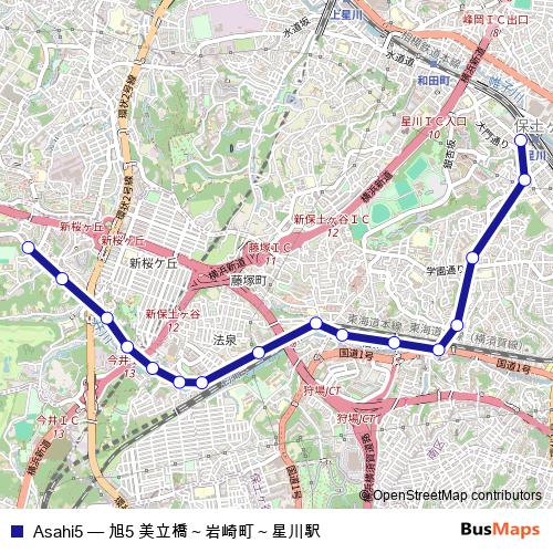 Asahi5 bus Line Map