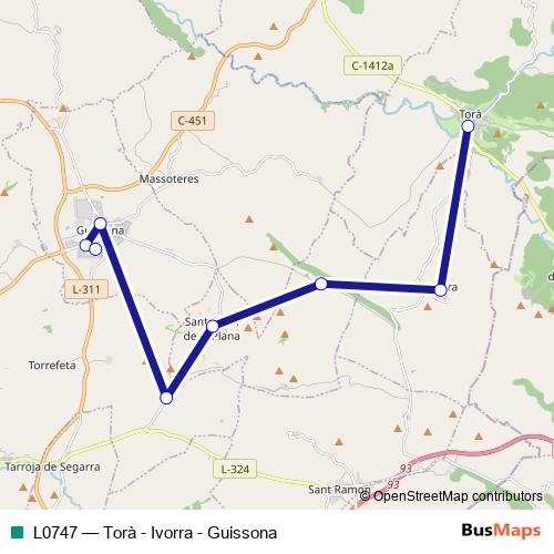 L0747 bus Line Map