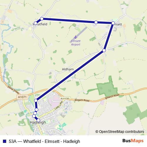 53A bus Line Map