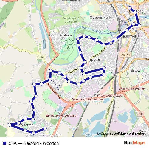 53A bus Line Map