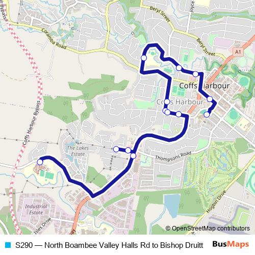 S290 bus Line Map