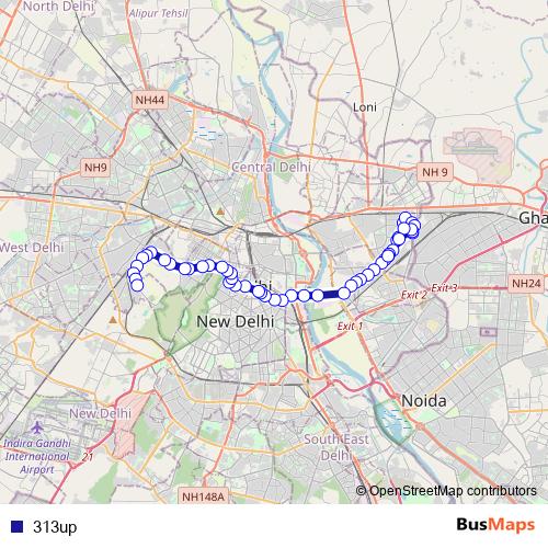 313up bus Line Map