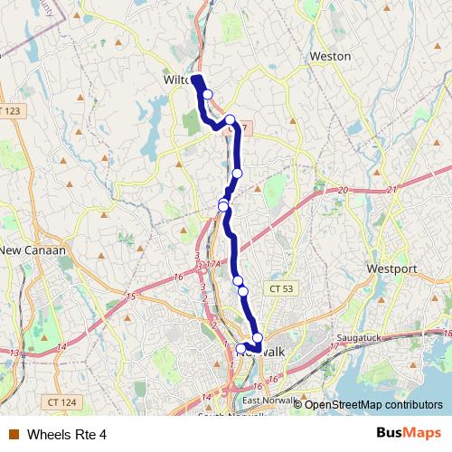 Wheels Rte 4 bus Line Map