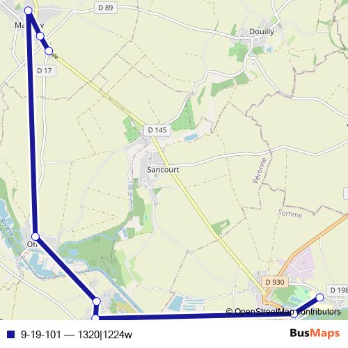 9-19-101 bus Line Map