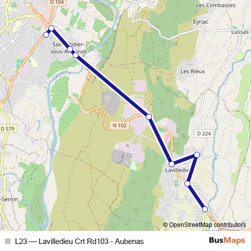 L23 bus Line Map
