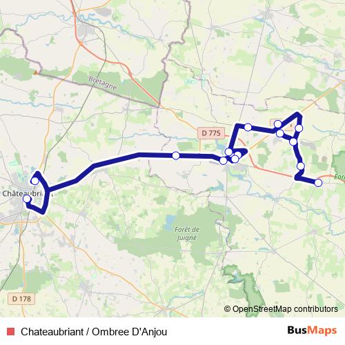 Chateaubriant / Ombree D'Anjou bus Line Map