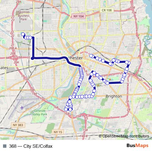 368 bus Line Map