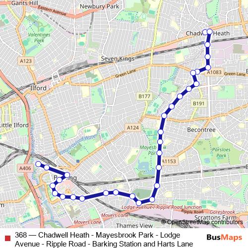 368 bus Line Map
