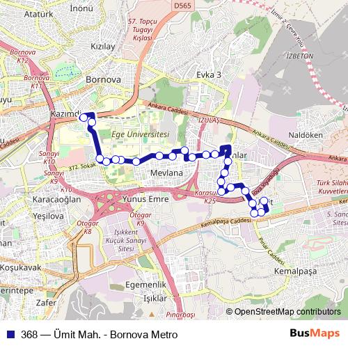 368 bus Line Map