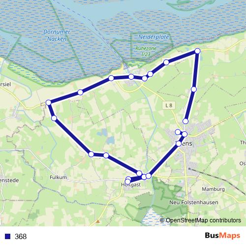 368 bus Line Map