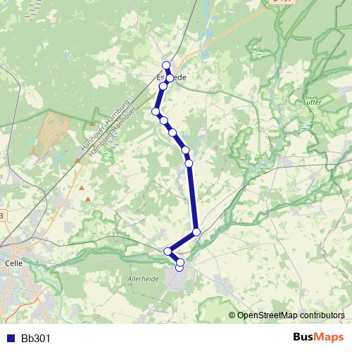 Bb301 bus Line Map