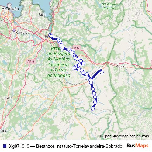Xg871010 bus Line Map