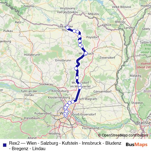 Rex2 rail Line Map