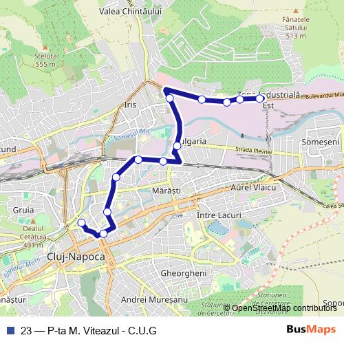 23 trolleybus Line Map