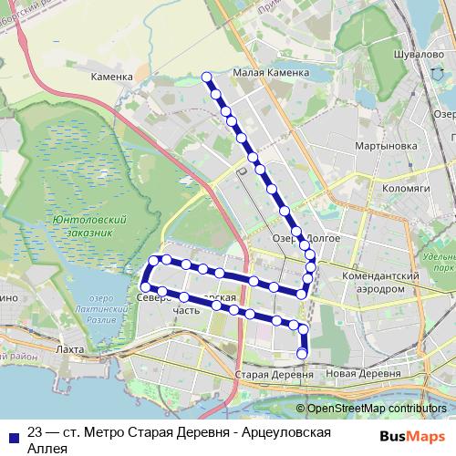 23 trolleybus Line Map