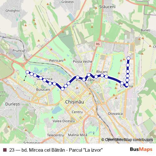 23 trolleybus Line Map
