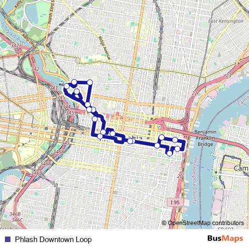 Phlash Downtown Loop bus Line Map