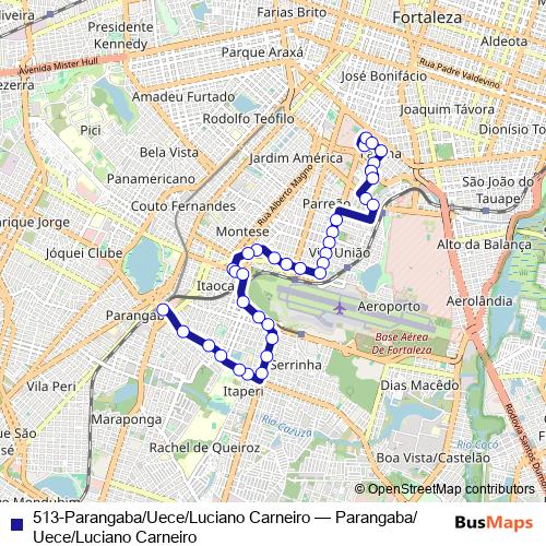 513-Parangaba/Uece/Luciano Carneiro bus Line Map
