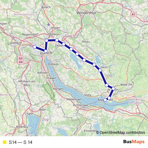 S14 rail Line Map