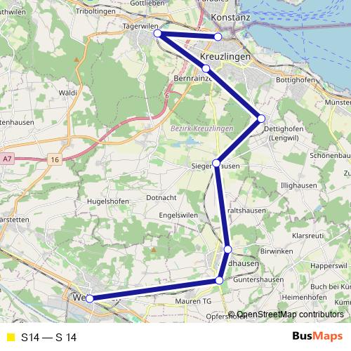S14 rail Line Map