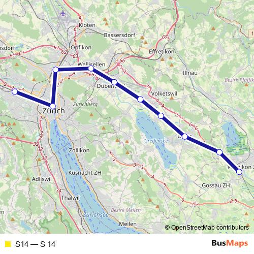S14 rail Line Map