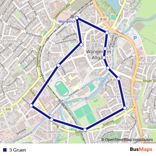 3 Gruen bus Line Map