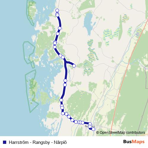 Harrström - Rangsby - Närpiö bus Line Map
