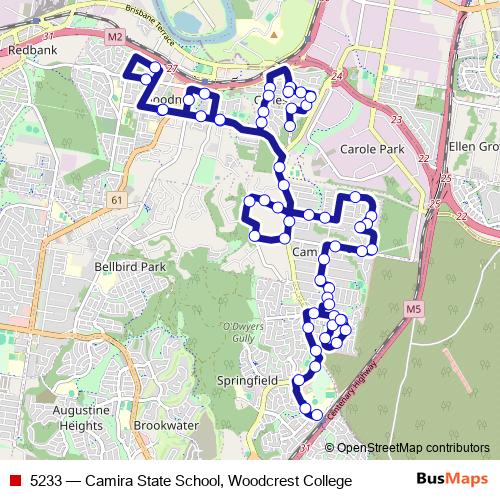 5233 bus Line Map