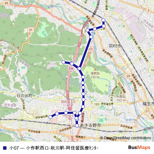 小07 bus Line Map