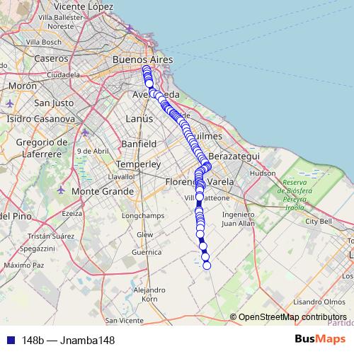 148b bus Line Map
