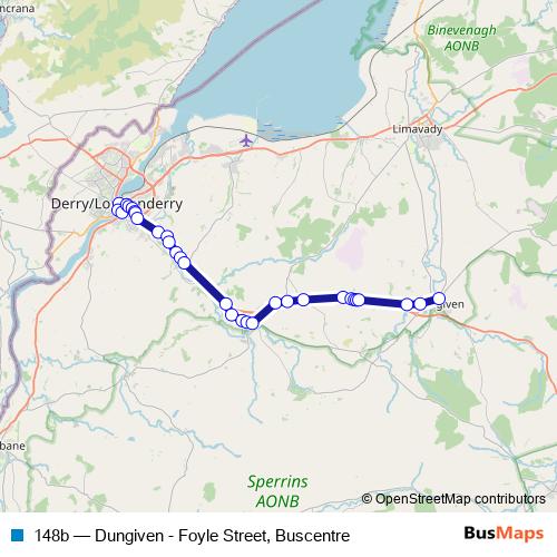 148b bus Line Map
