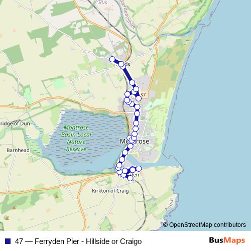 47 bus Line Map