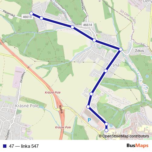 47 bus Line Map