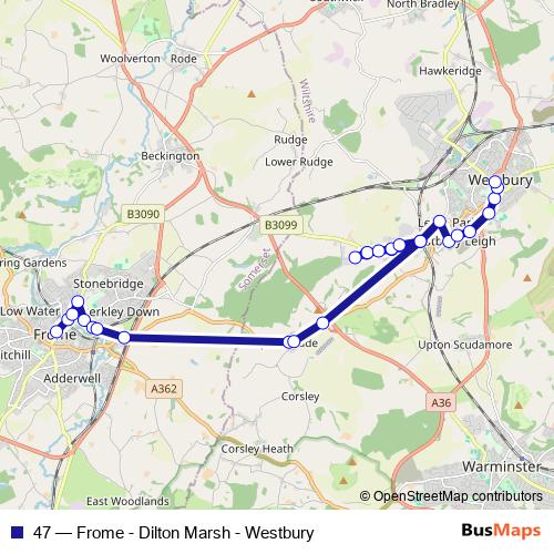 47 bus Line Map