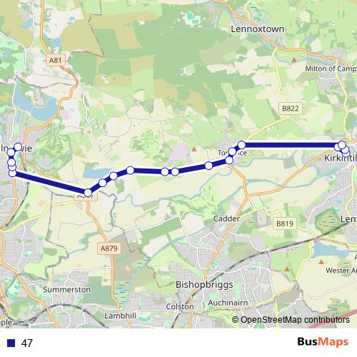 47 bus Line Map