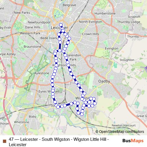 47 bus Line Map