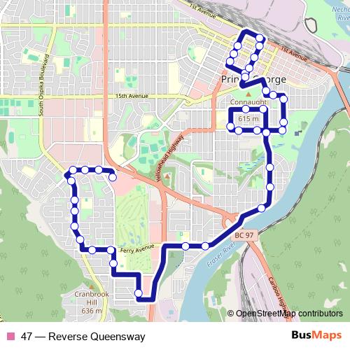 47 bus Line Map