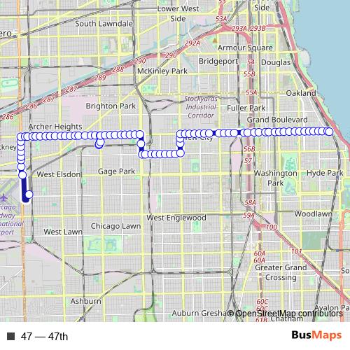 47 bus Line Map