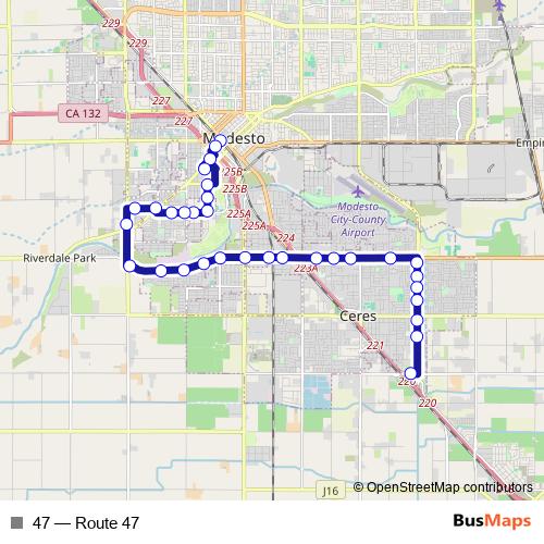 47 bus Line Map