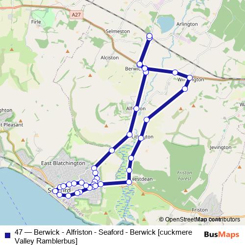 47 bus Line Map