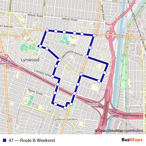 47 bus Line Map