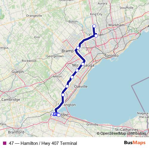 47 bus Line Map