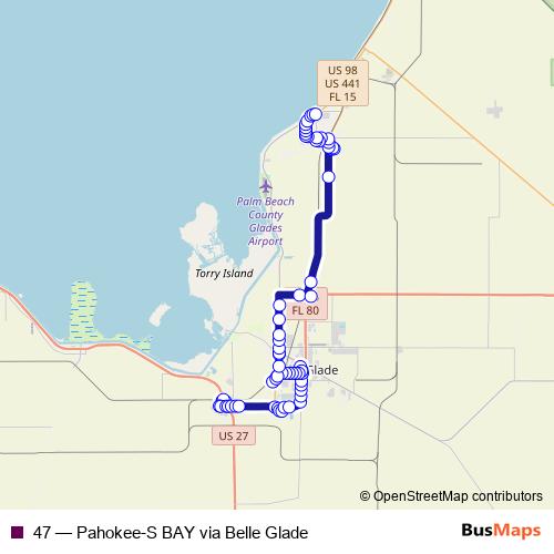 47 bus Line Map
