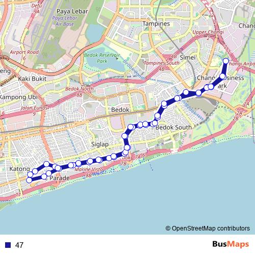 47 bus Line Map