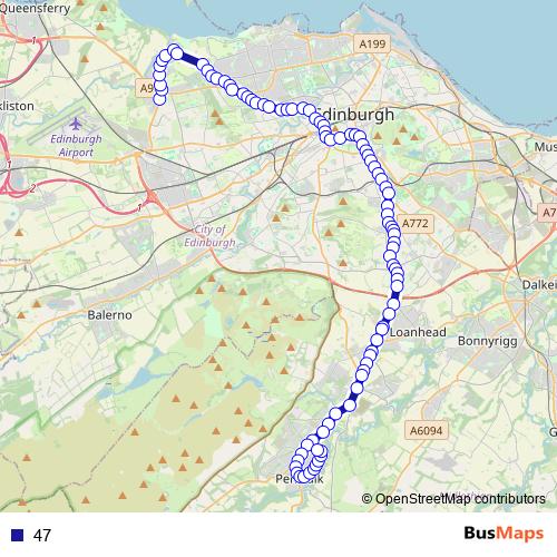 47 bus Line Map